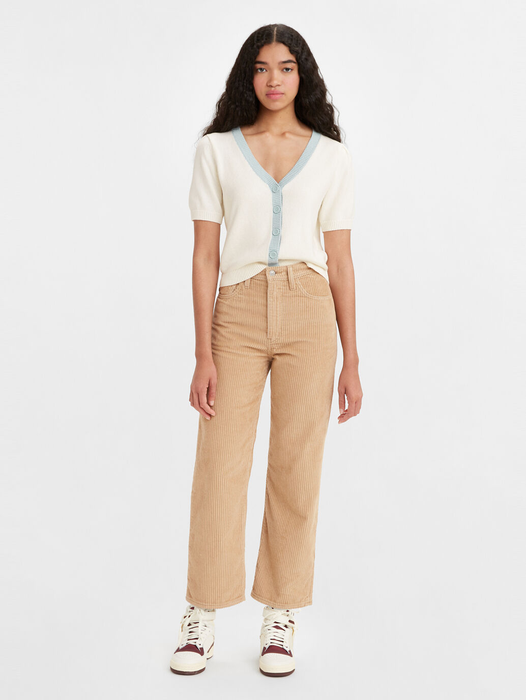 Ribcage Straight Corduroy Ankle Pants